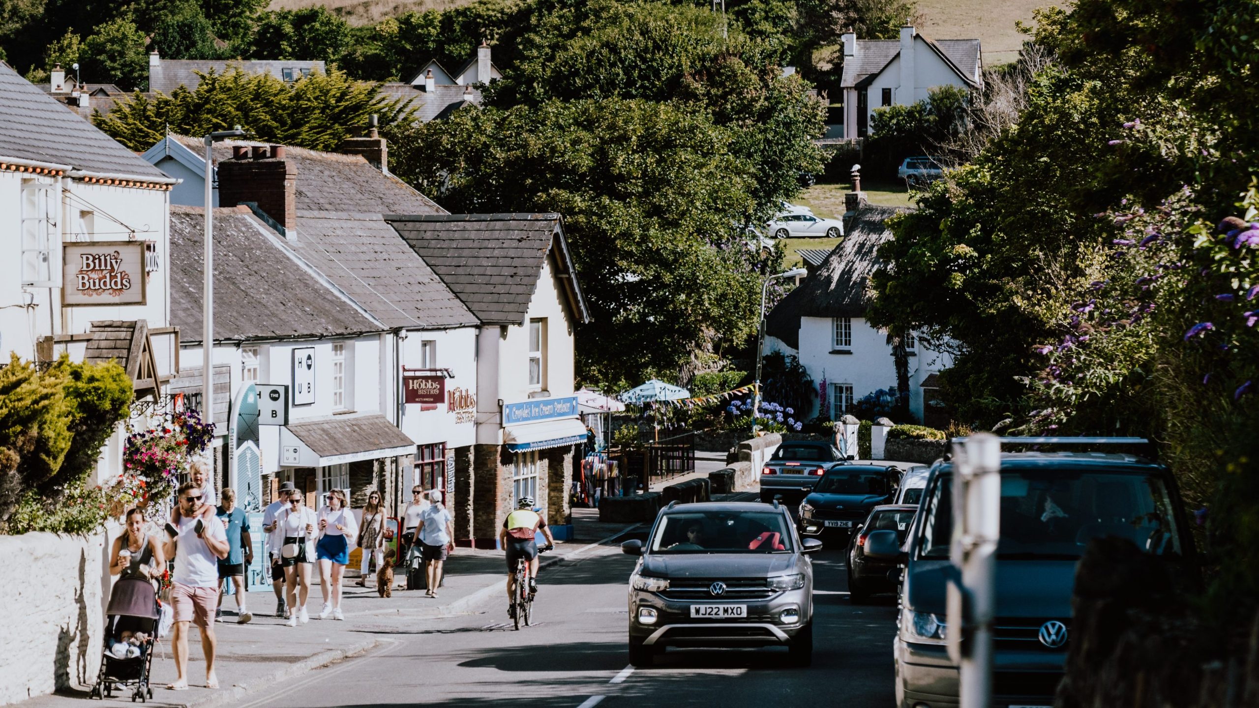 Image of a buys Croyde Village in middle of a sunny summers day